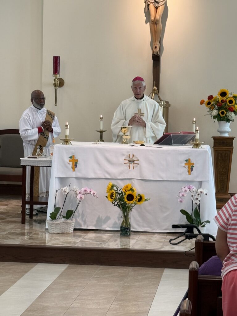 Bishop Gary and Deacon Tim during Mass.