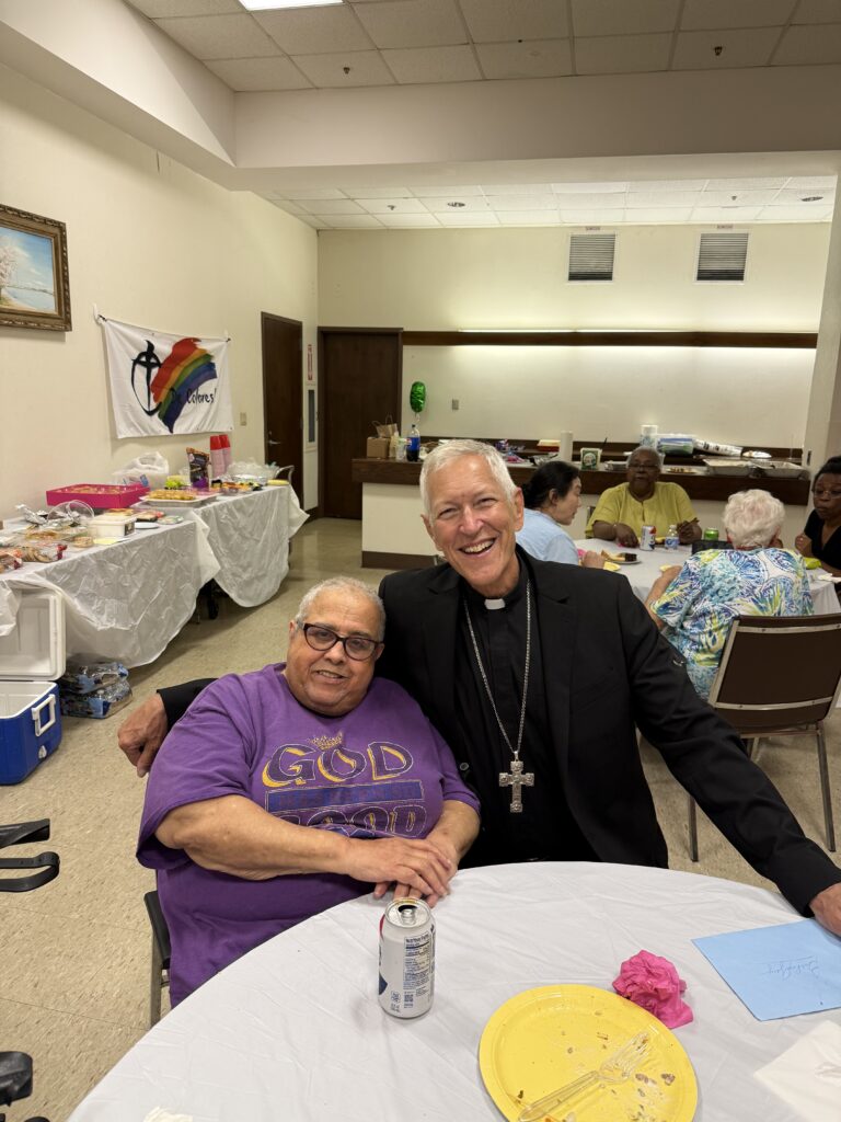 Sheila Velot with Bishop Gary.