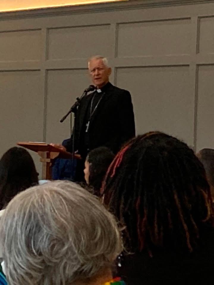 Bishop Gary giving his witness.